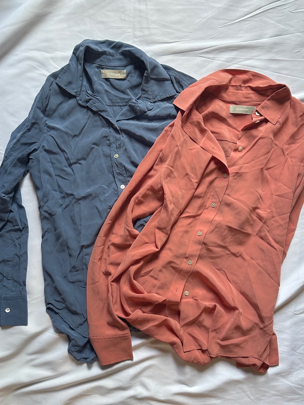 EVERLANE SILK SHIRT 2 Shirt Set - Blue & Pink